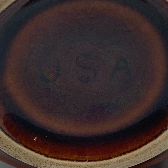 Vintage USA Brown Drip Glaze Coffee Mugs. Set of 3 - Picture 10 of 10